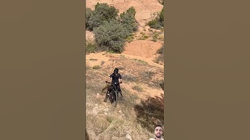 This is forbidden... 🚳and I got in trouble. #mountainbiking #moab #mtb #youtubeshorts #viral #shorts