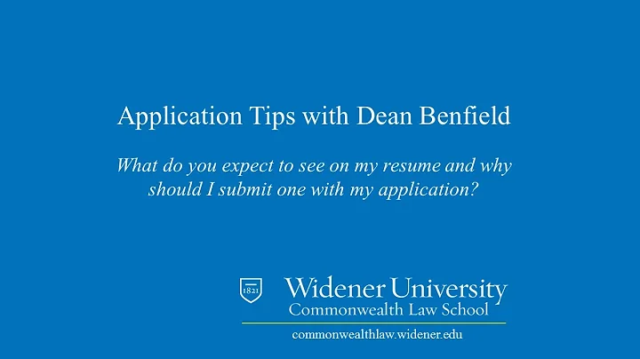 Resumes:  Law School Application Tips | Widener La...
