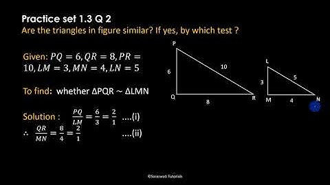 Similarity Class 10 SSC | Practice Set 1.3 | Question no 2 | Maharashtra Board #short_Solutions