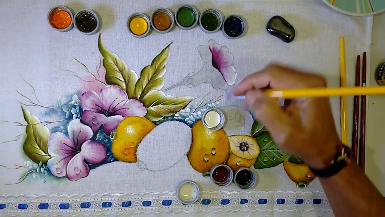 Roberto Ferreira - Novo Projeto 2 - Aprenda a Pintar e Tecido FACILMENTE- Jambos, folhas e flores.