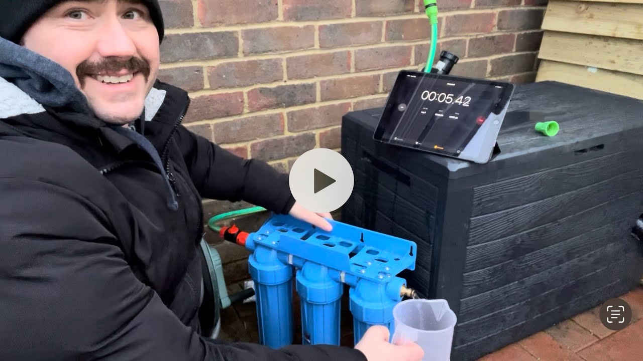 Setting flow rate & bleeding three stage dechlorinator filter for koi