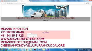 E POST OFFICE WITH MONEY SAVINGS AND MONEY TRANSFER.net projects code