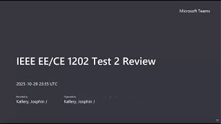 EE/CE 1202 Exam 2 Review - Fall 2025