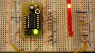 Atmel ATtiny24/44/84 mini board microcontroller pcb demo