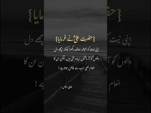 اپنی نیت کو ہمیشہ صاف رکھو🥀❤️ #hazratali #islamichadees #shortstatus
