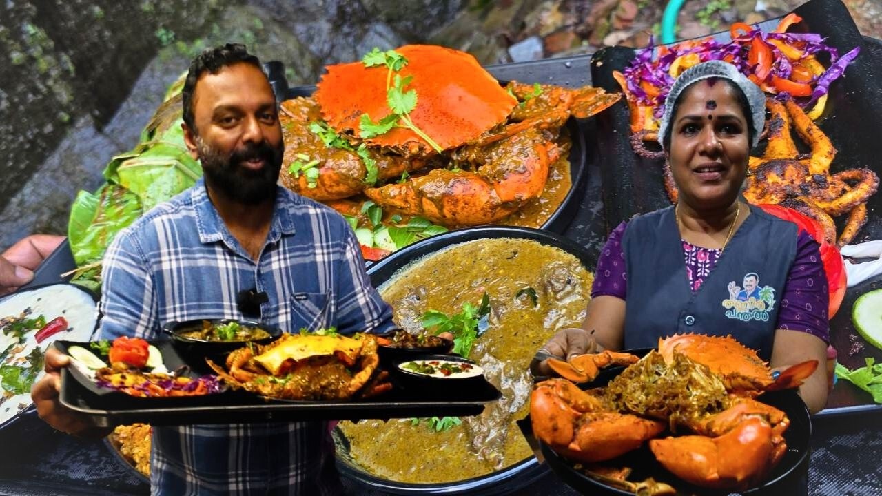 JUMBO Crabs and Turkey Meat from Thanneer Panthal - One of the best toddy shops in Kerala?