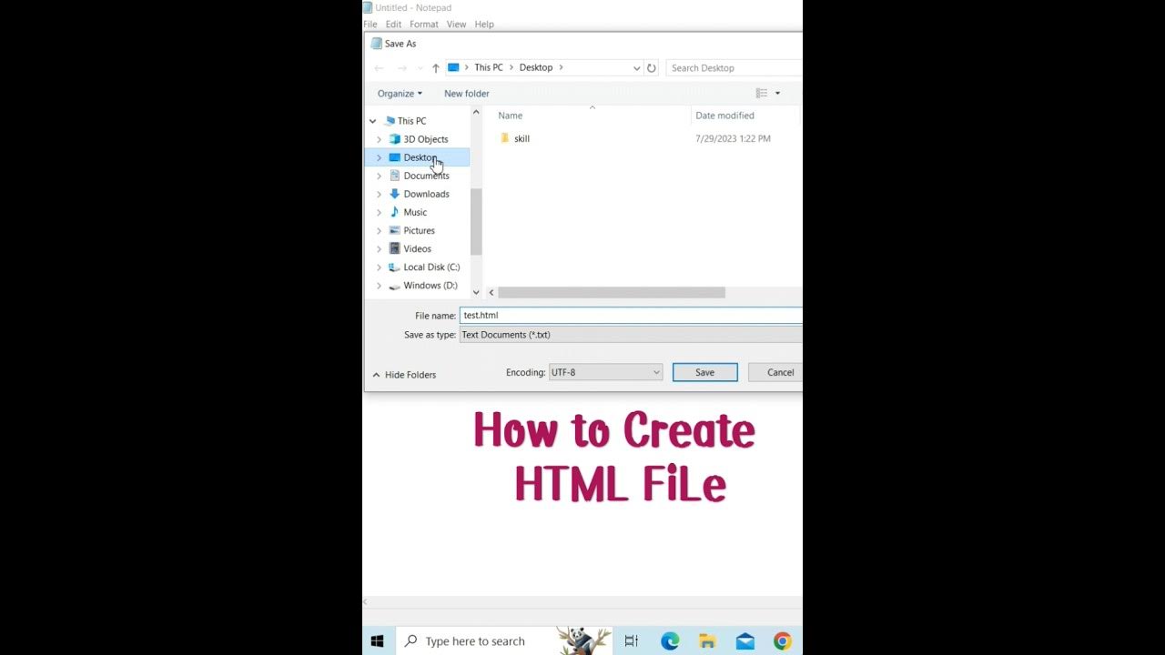 How to Create HTML File 🔥👨💻💻 || #shorts - YouTube