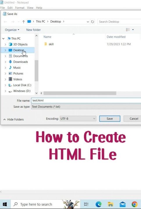 How to Create HTML File 🔥👨‍💻💻 || #shorts