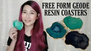 Free Form Geode Resin Coasters / Hot Glue Gun Mold / Tutorial Video