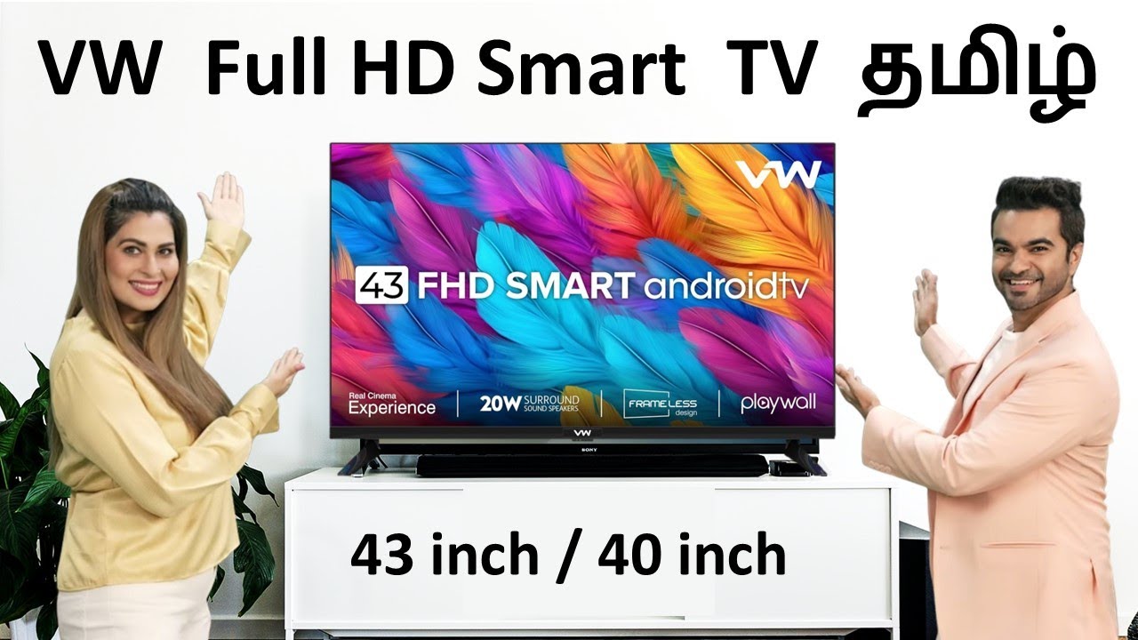 VW Tv FHD Android Smart LED TV review in tamil 2024 model playwall frameless series Visio World
