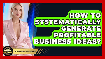 How To Systematically Generate Profitable Business Ideas? - College Dropout Millionaire