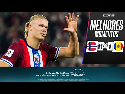 Show de HAALAND com CINCO gols e DUAS assistências nos ONZE GOLS da NORUEGA sobre a Moldávia