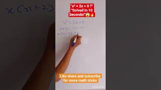 Solve x² + 2x = 0 in Seconds | Quadratic Equation Trick | GCSE Maths #Shorts