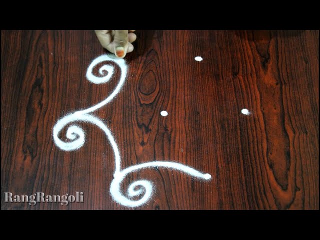3 dots Rangoli | Easy Daily Kolams | Simple Muggulu | RangRangoli