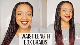 MY FIRST TIME! WAIST-LENGTH BOX BRAIDS on NATURAL HAIR | RED OMBRE | THE CURLY CLOSET