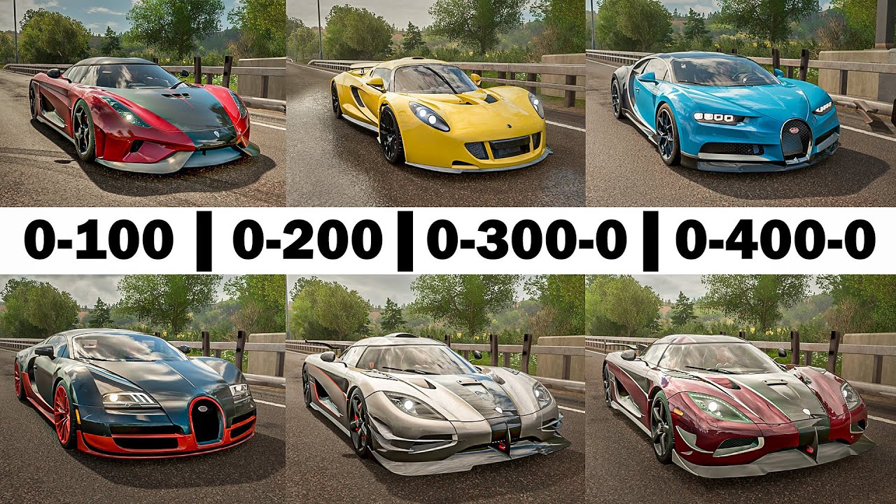 Forza Horizon 4 Acceleration Battle! - Chiron, Veyron, One:1, Regera, Agera RS & Venom GT!