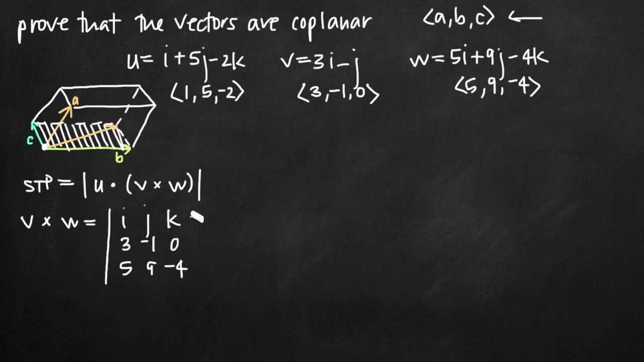 Scalar Triple Product To Verify The Vectors Are Coplanar Kristakingmath Youtube