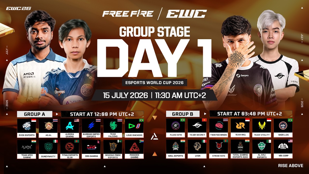 [ENGLISH] ESPORTS WORLD CUP 2026 I GROUP STAGE DAY 1