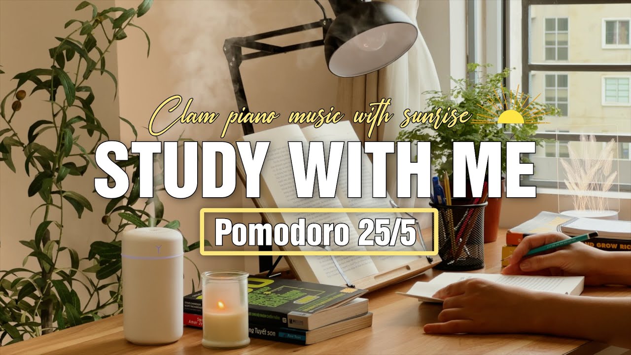 STUDY WITH ME 2-HOUR | Study Pomodoro 25/5 | Calm Piano Music ...