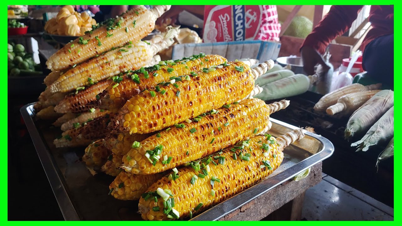 Kean Svay street food on 2020 / local food tour near Phnom Penh / Khmer dessert / Grilled corn.
