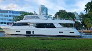 Yacht Towed Through New River Fort Lauderdale Florida