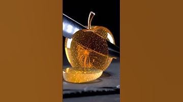 Satisfying Crystal Golden Apple Macro Slice ASMR