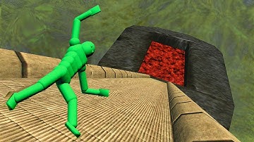 Euphoria Falling Test vs Ragdoll Physics Comparison On Molten Lava