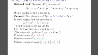Rational Root Theorem - Example 1