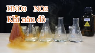 Thí nghiệm HOÁ với axit CỰC MẠNH HNO3 và khí NO2 màu nâu đỏ cực độc | TN không nên bắt chước !