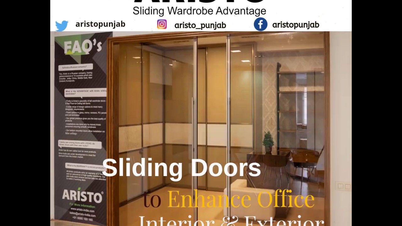 Aristo Sliding Doors to enhance office Interior and Exterior - YouTube