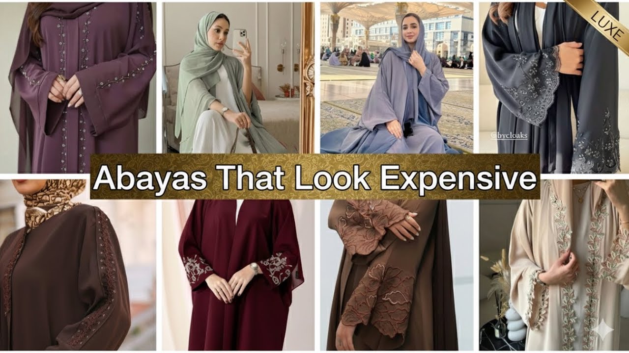 Latest Fancy Embroidered Abaya Designs 2026 | Elegant & Trending Abaya Styles | two toned abaya