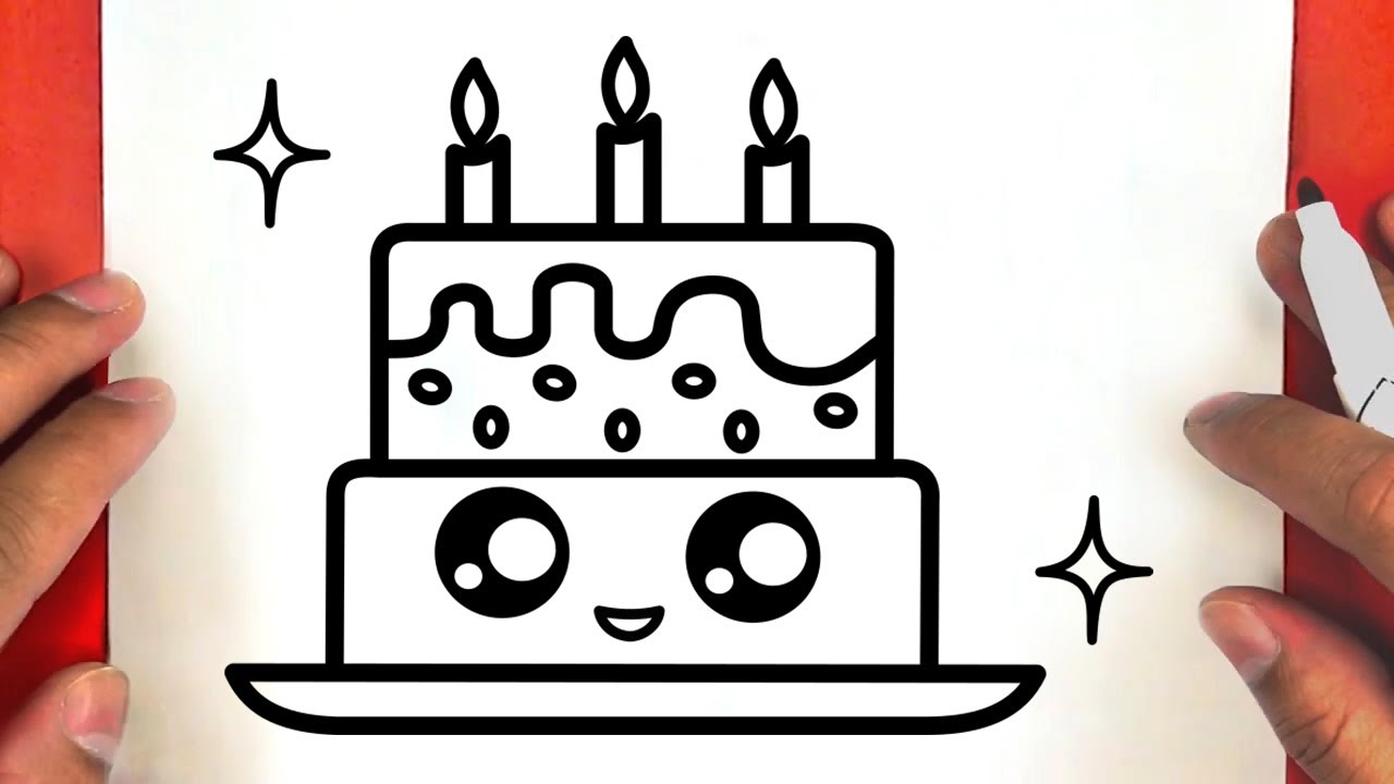 Comment dessiner un joli gâteau d'anniversaire - YouTube