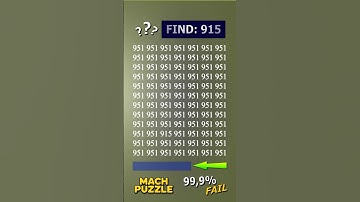 Find 915 where? | Brain Teaser IQ Test #shorts #different #puzzles #opticalillusion #quiz