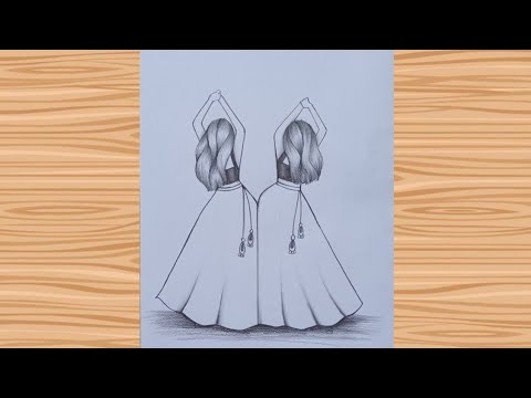How to draw two girls best friends step by step|girls friendship ...