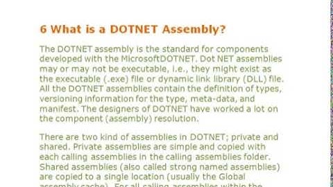 DOTNET Assembly what is use .net assembly