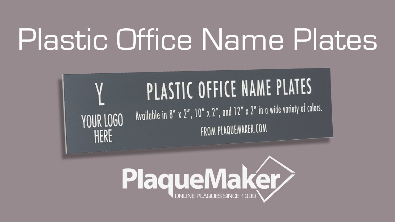 Plastic Office Name Plates - PlaqueMaker.com - YouTube