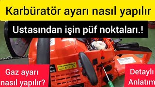 MOTORLU TESTERE karbüratör GAZ AYARI NASIL YAPILIR ? karbüratör ayarı nasıl yapılır?