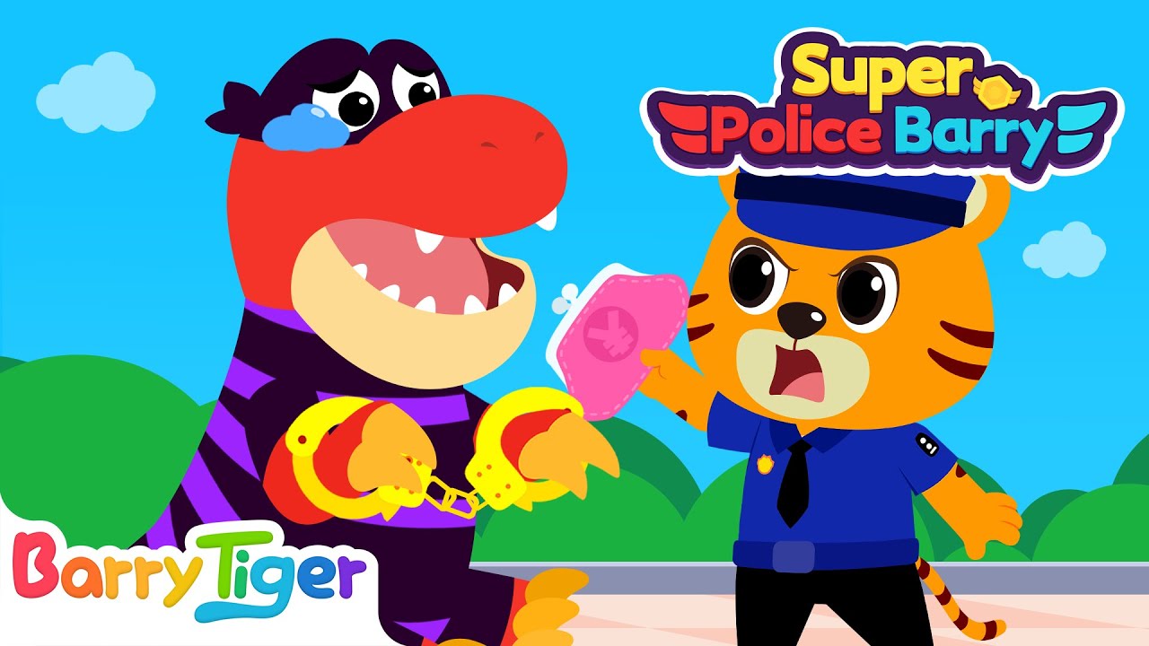 Brave Sheriff BarryTiger VS. Sneaky Robber Dinosaur! | Police & Dinosaur Cartoons | Kids Cartoons