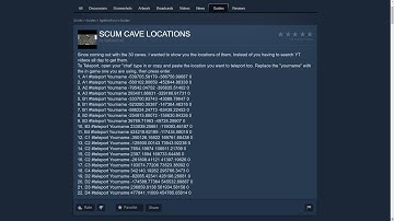 SCUM ALL 30 CAVE LOCATIONS STEAM GUIDE UPDATED