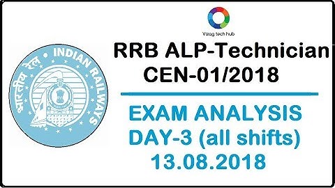 RRB ALP/TECH(13th August 2018 All shifts) Exam Analysis & Asked questions