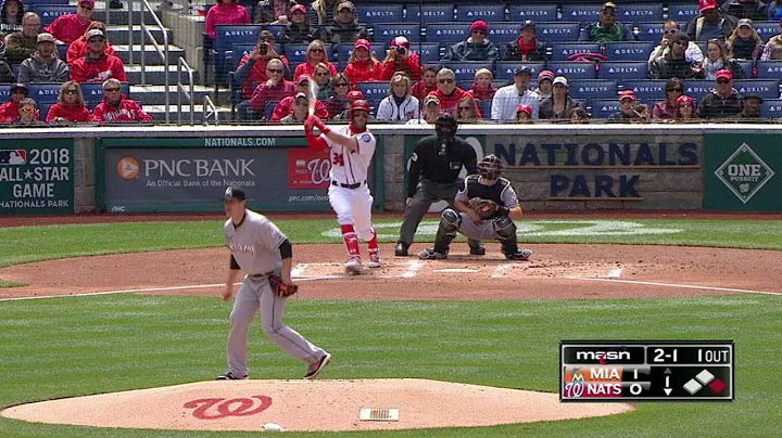 MIA@WSH: Harper crushes an RBI double in the 1st