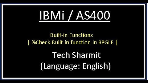 IBMi (AS400) - %Check Built in function in rpgle | rpgle programming l as400 tutorial for beginners