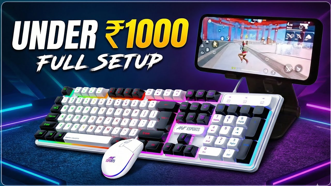  UNDER 1000 Full Setup! Phone Keyboard & Mouse Gaming Kaisa Hai?(Unboxing)