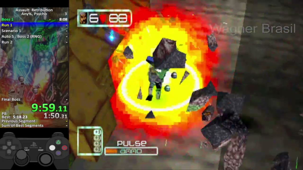 [WR] Assault: Retribution (PS emu) - Any%/Psycho/Reno Speedrun (