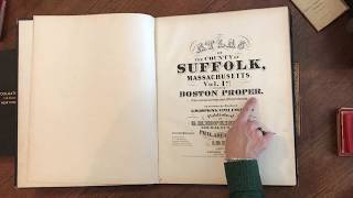 Boston Massachusetts city Atlas 1874 Hopkins 27 large detail maps owners
