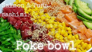 Kurumicooks Japanese cooking | How to make a Delicious Salmon and Tuna Poke Bowl in under 30 Minutes