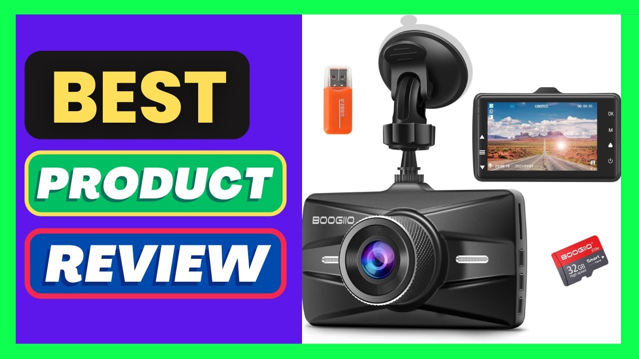 BOOGIIO Dash Cam Front with 32G SD Card, BOOGIIO 1080P FHD Car Driving