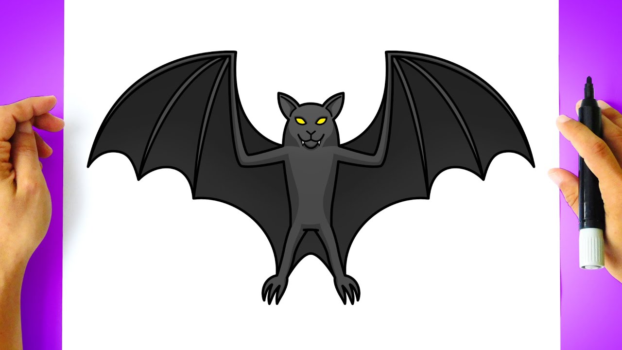 Como DESENHAR um MORCEGO - Como DIBUJAR un MURCIELAGO - Halloween Drawing Tutorial
