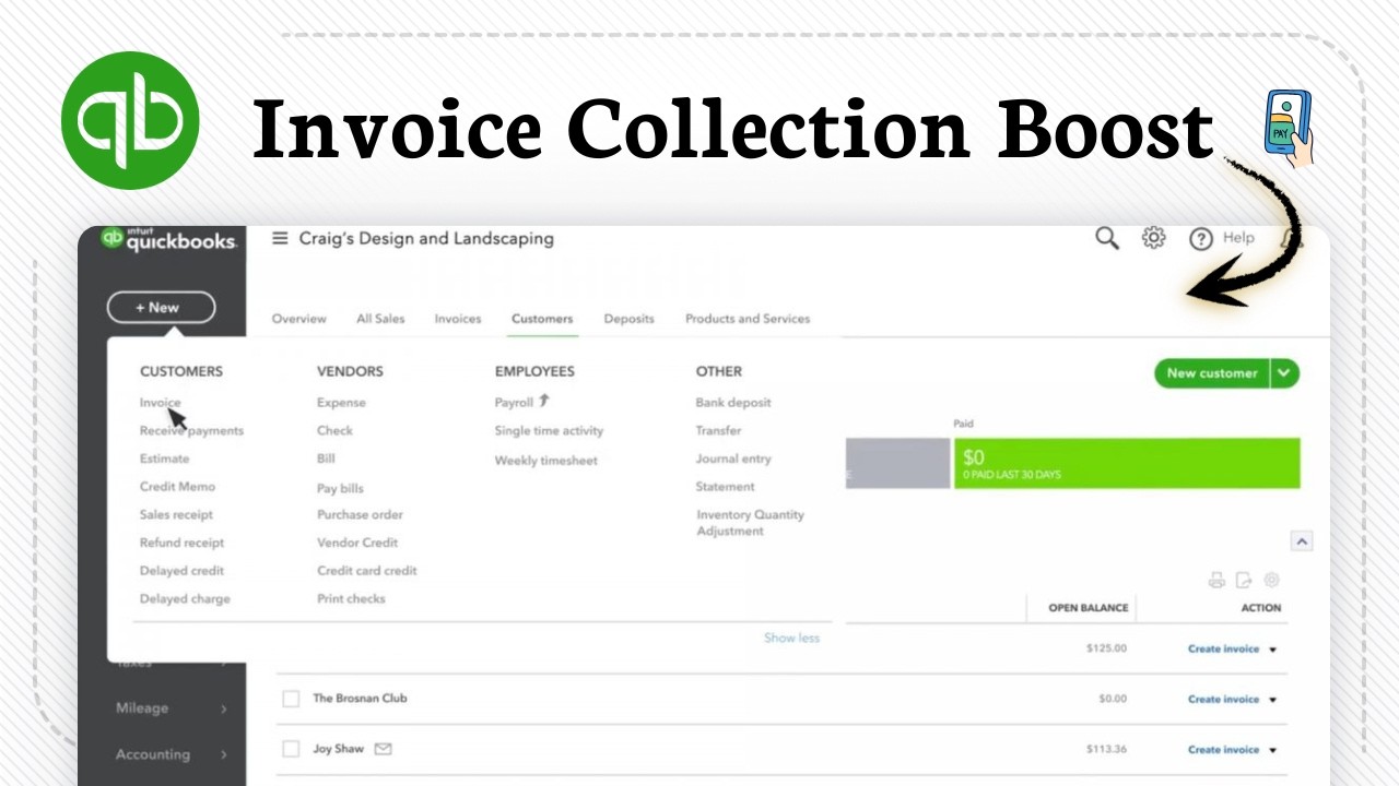 How to send invoice payments in QuickBooks Online - YouTube