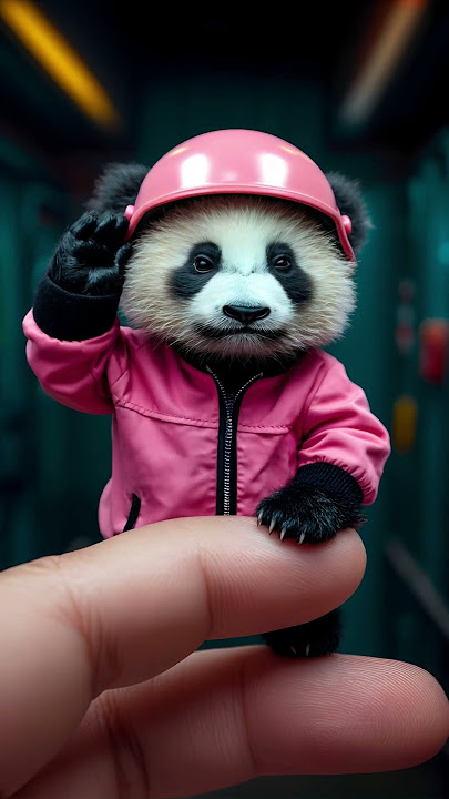 Pink Power!💖 (Panda in Squid Game!) #shorts #chinese #china #squidgame #film #netflix #animals